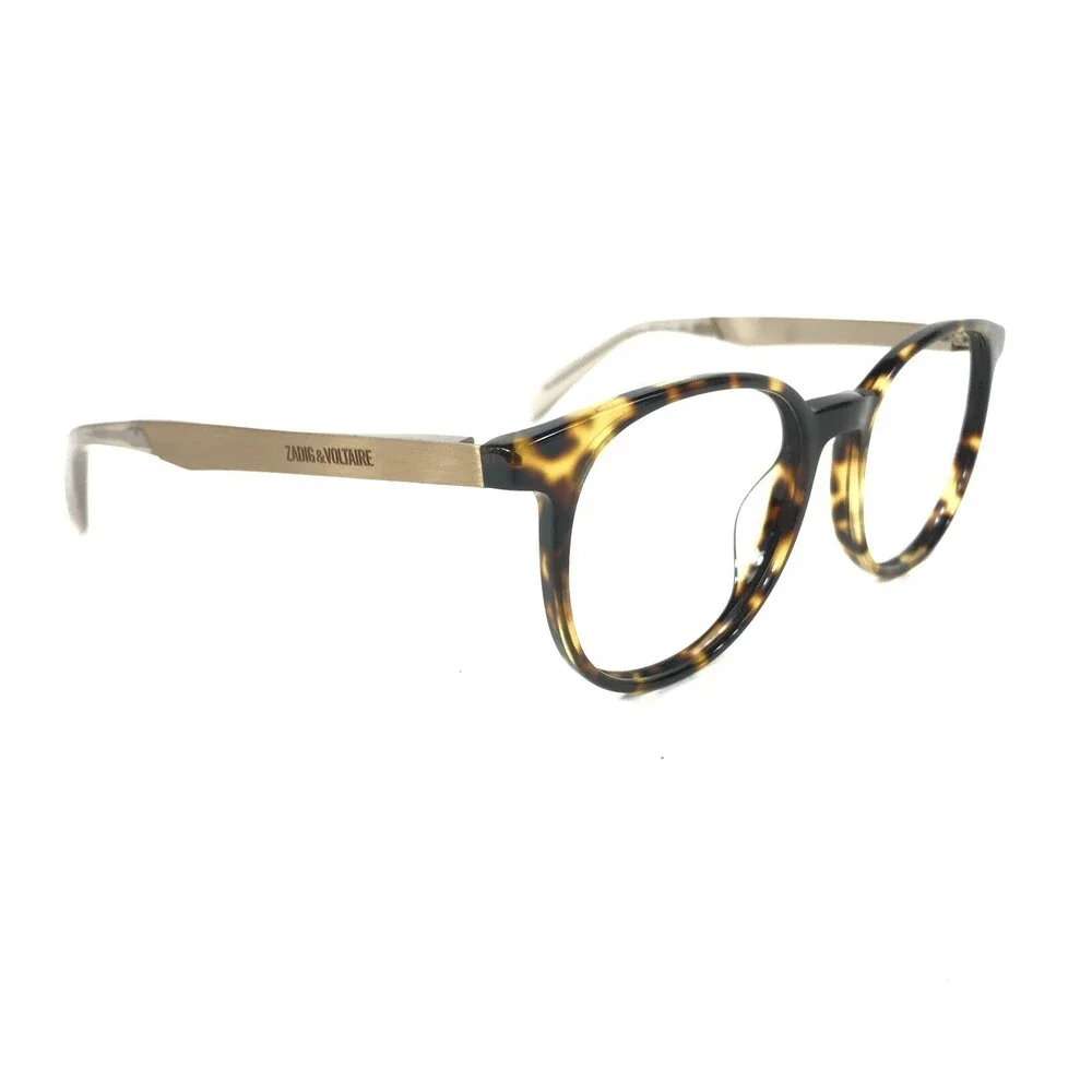 Zadig & Voltaire Eyeglasses Frames VZV086 COL.0722 Tortoise Gold Round 51-19-140